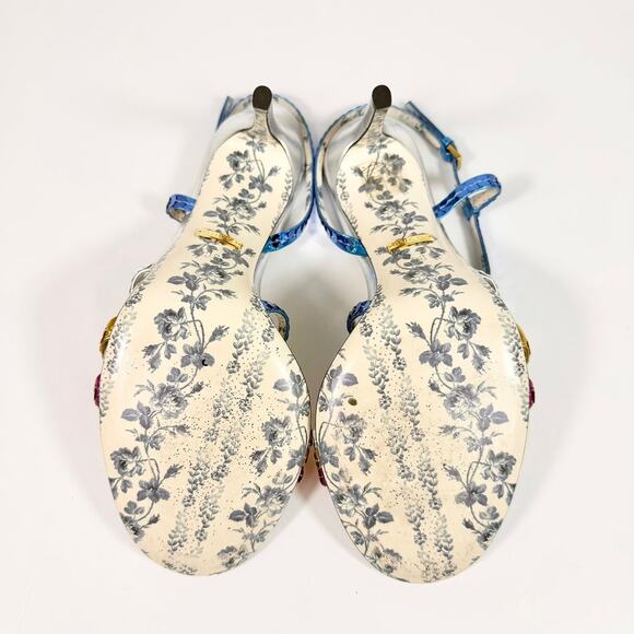 Gucci Haines 105 Metallic Sequin Sandal Heel - Women’s 8 - Picture 6 of 7